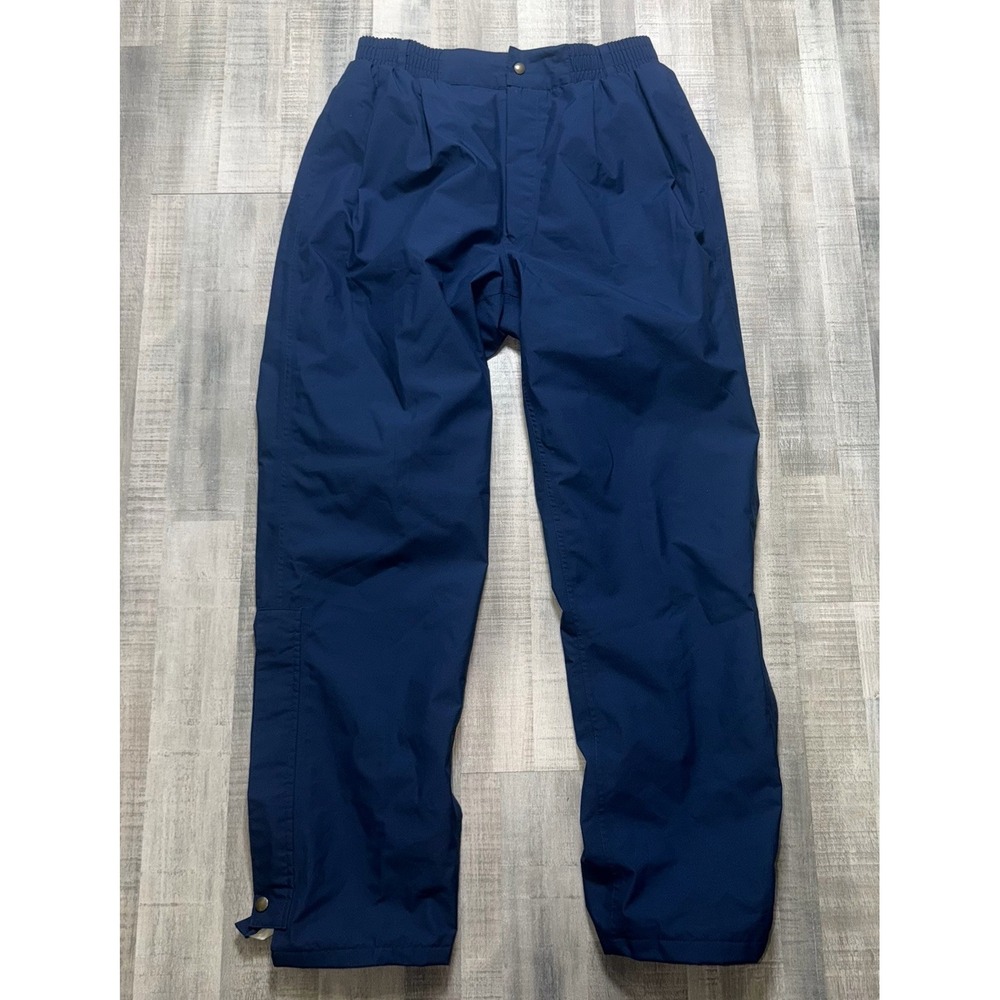 Tourney GTX Pants Mens Large Waterproof Rain Golf Pants Blue Stretch 90's
